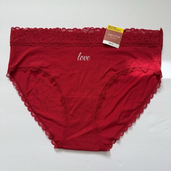 NWT State of Day Vday Hipster Panty Lace Trim Cotton Modal Underwear 5 Colors - Picture 8 of 8